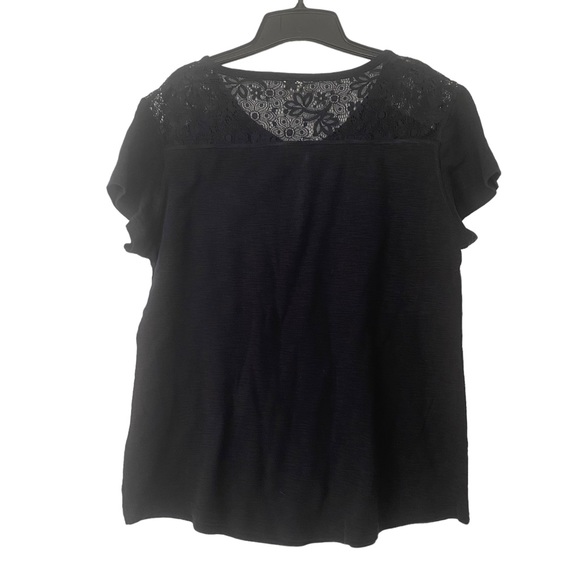 Black Cotton/Lace Top - Size XXL - Picture 2 of 5